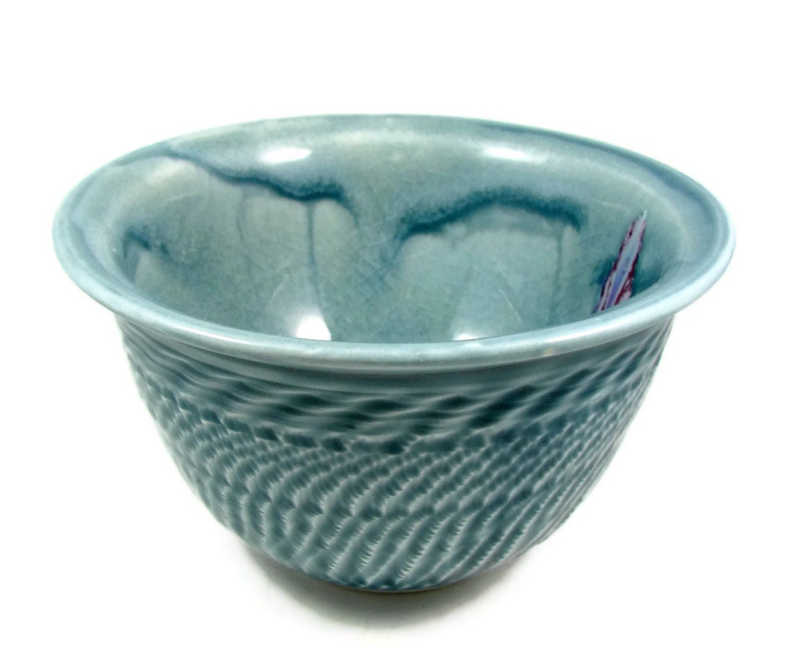 Serving Porcelain Bowl - Decorative Art Vessel - Handmade Wheel Thrown Ceramic Pottery Bowl - Ships Today