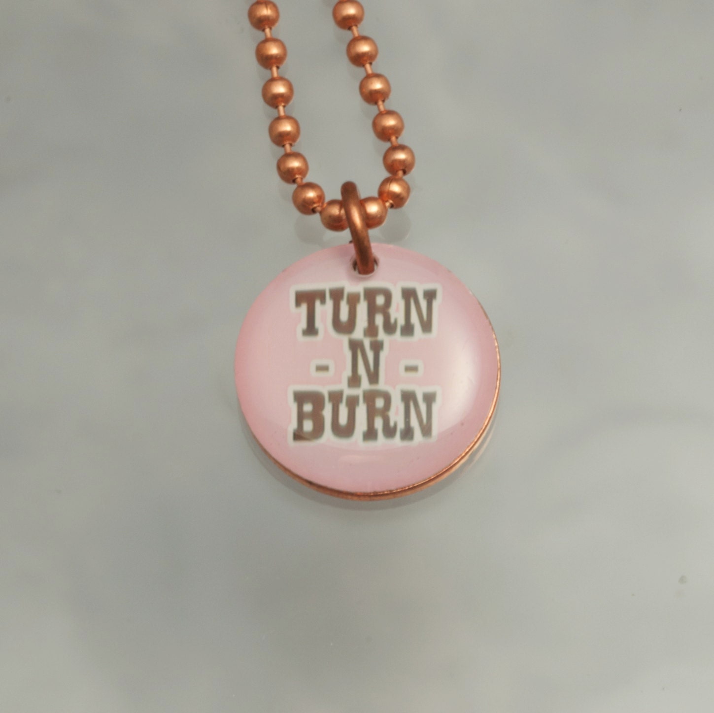 Handmade Copper Horse Charm Pendant Necklace Upcycled Repurposed Penny- Turn N Burn - Womens Jewelry