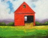 Landscape painting 213 30x30 inch red barn original oil painting by Roz