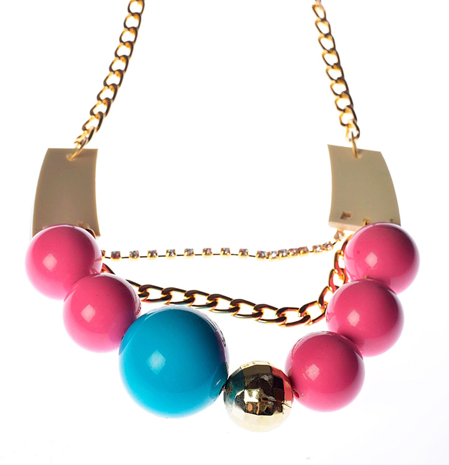 Fushia Bubbles Necklace,Statement Necklace,Bib Necklace,Plexiglass Jewelry,Lasercut Acrylic