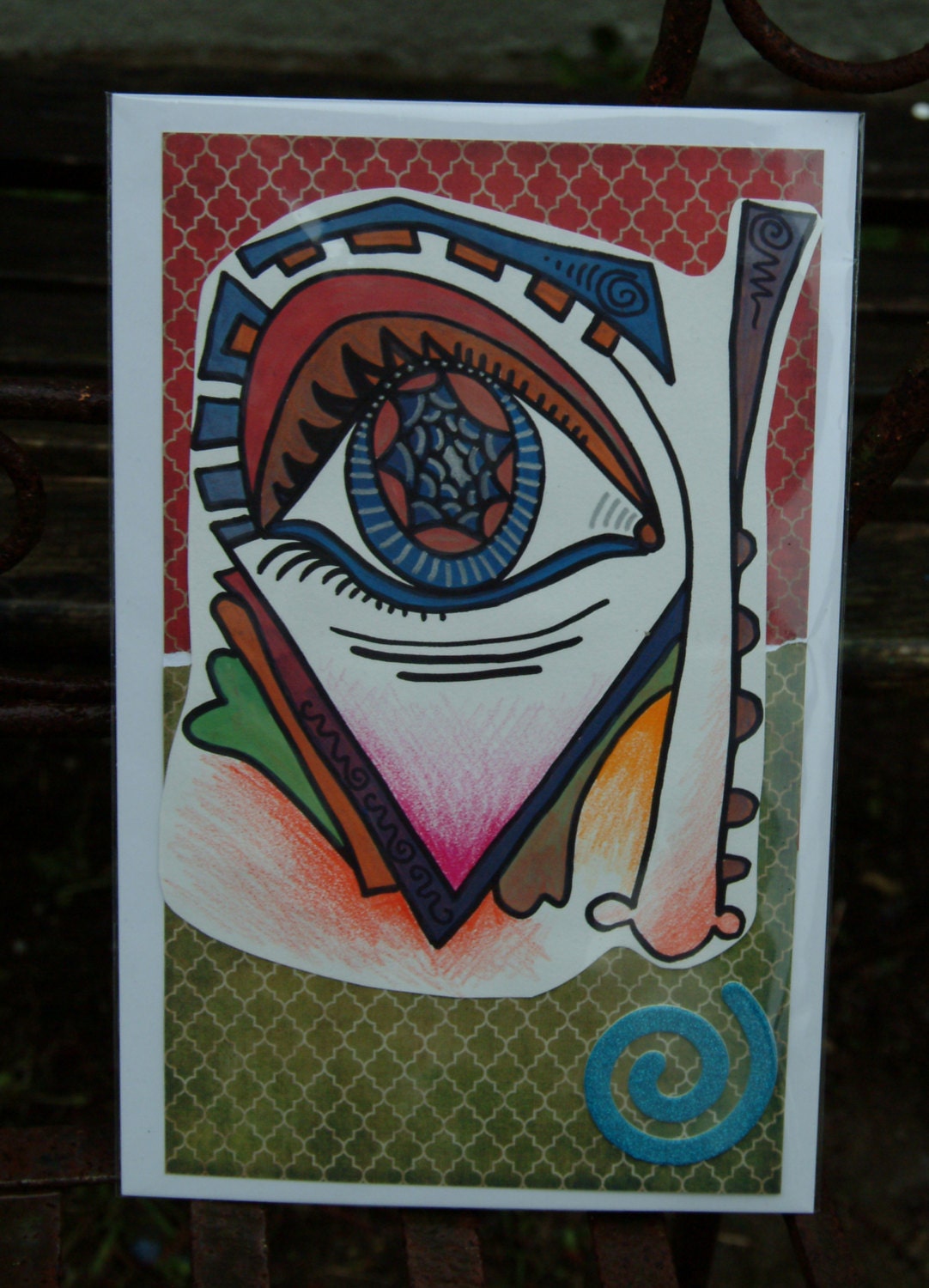 Two original Flash inspired Illustration and mixed media pieces of the eye and the THIRD EYE