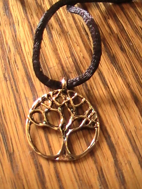 Gold Celtic Tree of Life Cord Necklace Handmade Gifts Unisex Antiqued Mother Father Sister Brother Family DragonflyRidge