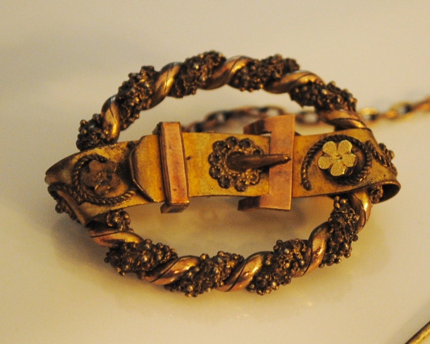 Antique Edwardian Brooch with Lapel Pin  Robe and Floral Design