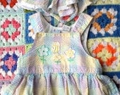 Rainbow Seersucker Romper and Hat 6-9 Months