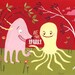 Valentines Day Card - Dog and Octopus - We Make SPARKS of Electricity - Love Card or Small Art Print for Those with Red Hot Chemistry
