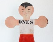 Vintage School Prop - Ones Place Math Man