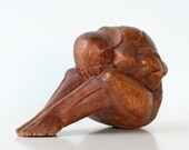 Retro Man Sculpture - Hand Carved Wooden Man
