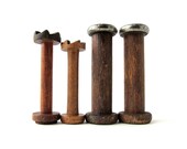 Wooden SPOOLS Antique Spindle Wood Objects