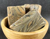 PEACE LOVE and PATCHOULI Cold Process Soap with Olive Oil and Shea Butter - Vegan (patchouli, sandalwood, vanilla, peppermint)