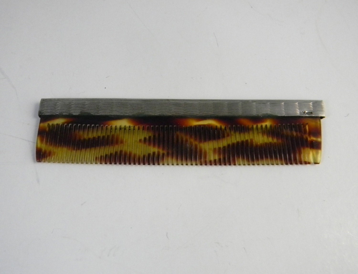 Vintage Silver comb with tortoise shell -  christening present, or first birthday gift for baby