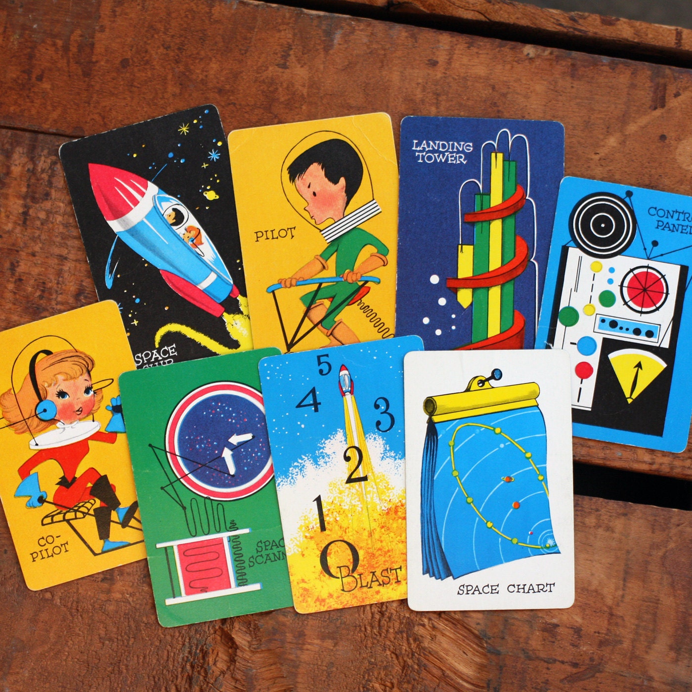 Vintage Space-O Cards - Set of 8 - Outer Space, Future, Science
