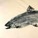 Steelhead Trout  Original GYOTAKU Fish Art Rubbing on natural muslin