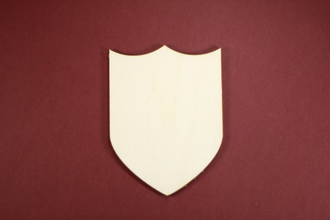 Shield Shape Unfinished Wood Laser Cut Shapes Crafts Variety of Sizes