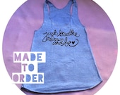 MADE TO ORDER Just Breathe, Relax and Be. Ladies' Racerback Tank in Athletic Blue