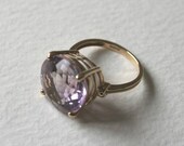 Vintage Gold Ring Amethyst Stone Pale Rose De France