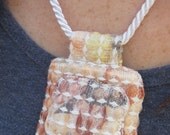 Unique Floral Print Upholstery Necklace Water Color Print Upholstery Necklace Fabric Necklace Fabric Jewelry Floral Necklace FN003