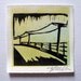 Roadside Power Lines Original Linocut Block Print - Signed