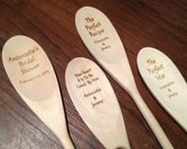 Engraved Wooden Spoon, Bridal Shower Guest Book, Bridal Shower Game, Bridal Shower Favor, Tupperware Party