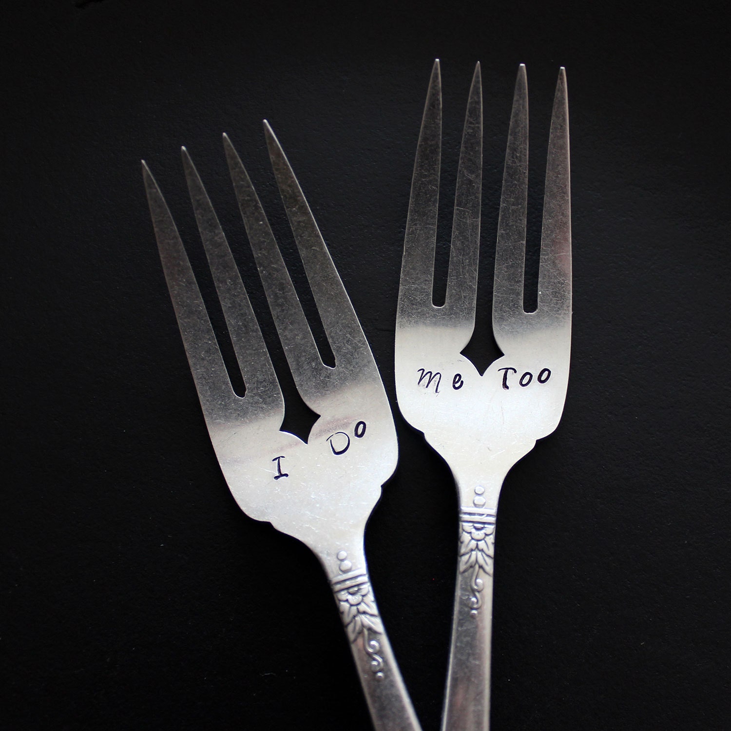 I Do and Me Too Vintage Fork Wedding Gift Set