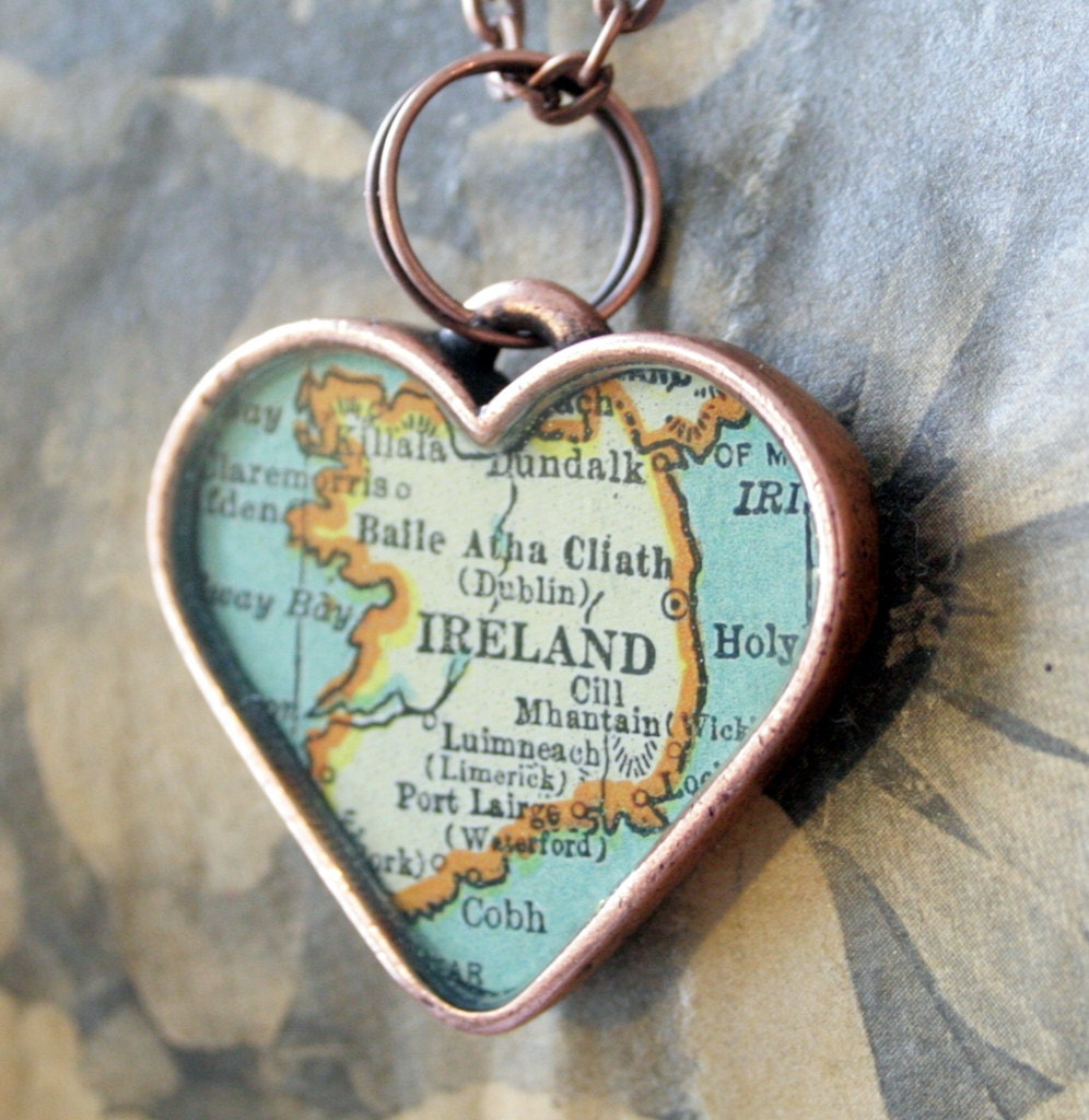 Heart Shaped Map Pendant "New Item", You Name the City, Your Hometown, Medium Heart Map Pendant in Copper or Pewter Silver