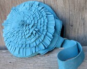 Turquoise Blue Suede Leather Fringe Wristlet Bag by Stacy Leigh Ready to Ship