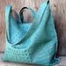 Teal Alligator Embossed Leather Shopper Tote Bag by Stacy Leigh Ready to Ship
