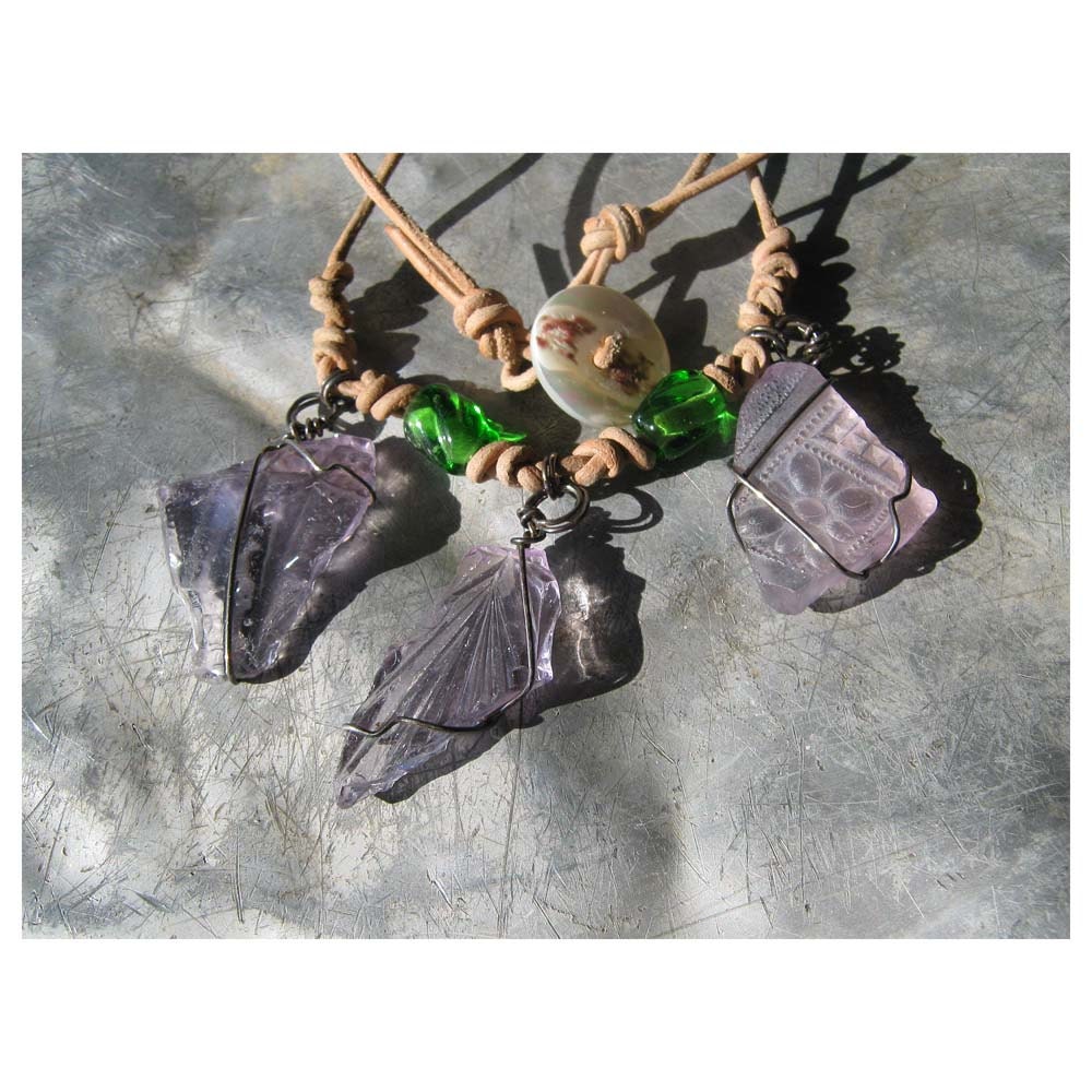 Purple - Prairie Glass Shards - Pre 1900's - Sea Glass Cousin