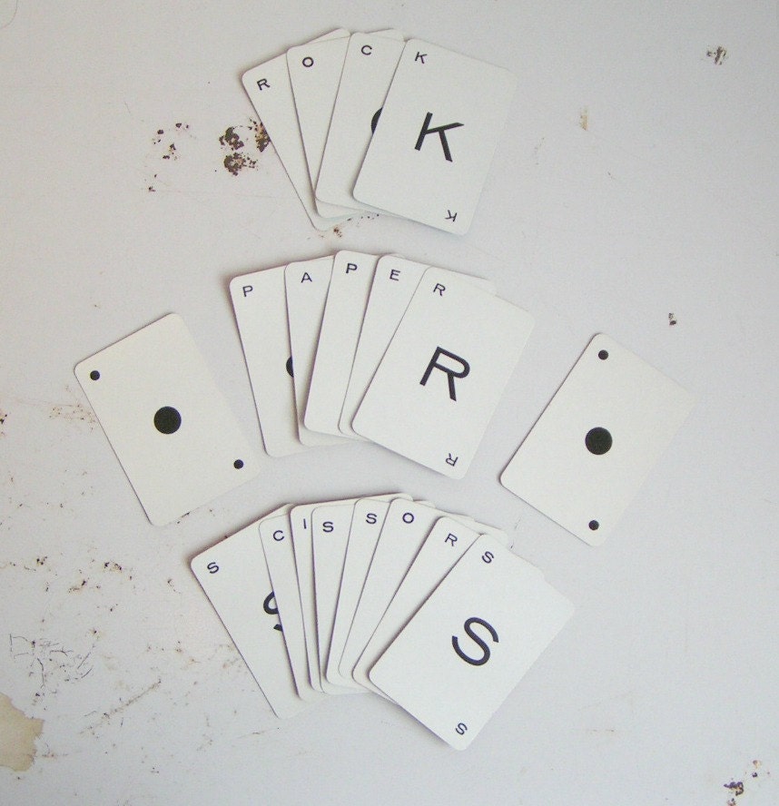 1964 Alphabet Cards. Rock Paper Scissors