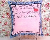 Personalized MOTHERS DAY PILLOW, Mothers Day, Hand Painted, Gift For Mom, Spring Pastels Pillow, Quote for Mom