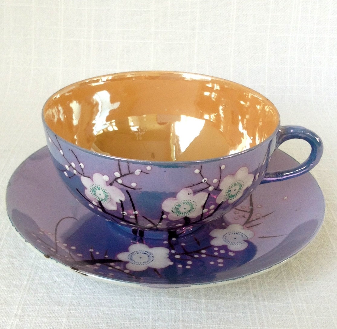 Vintage Cherry Blossom Teacup and Saucer