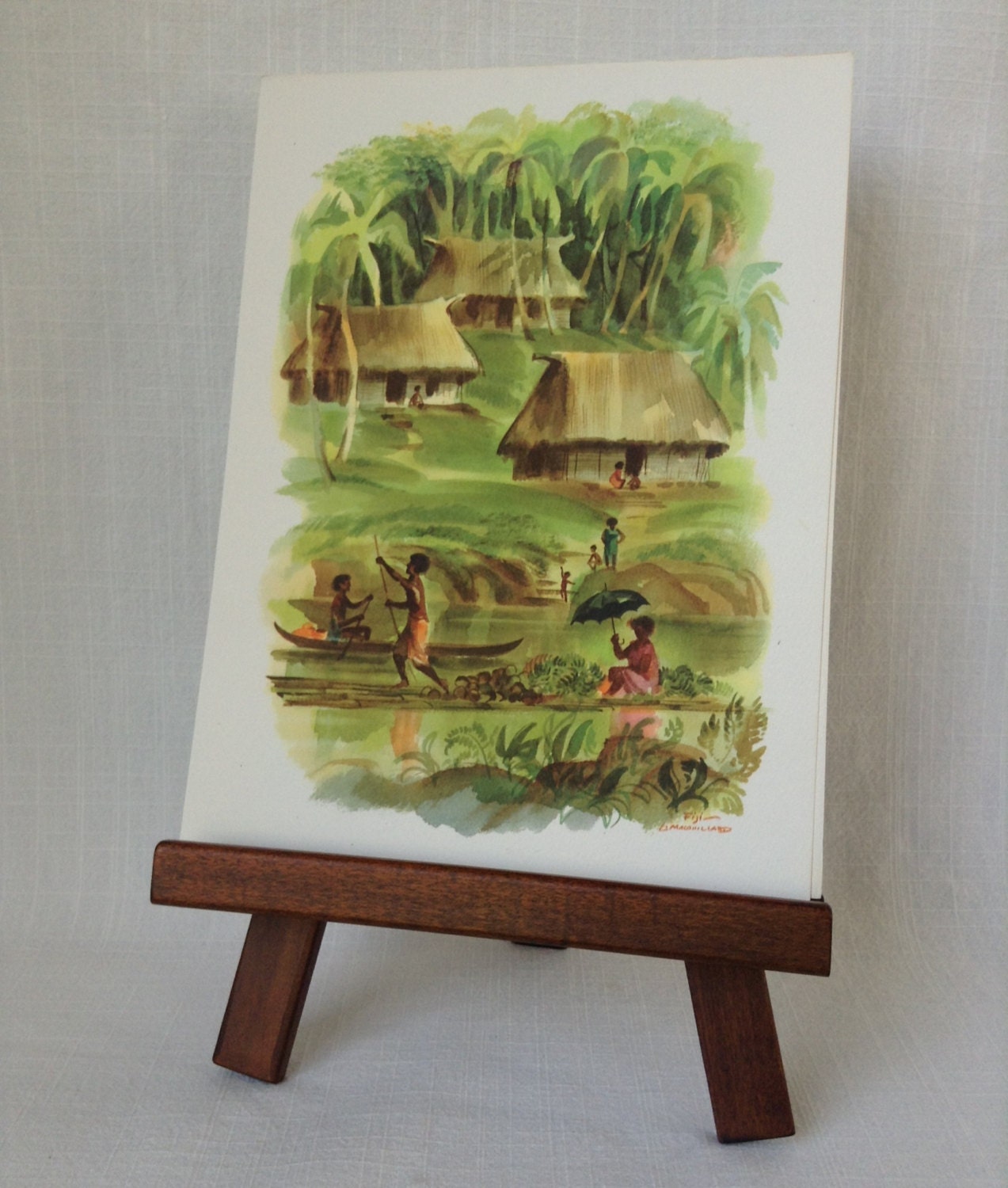 Vintage Fiji Watercolor Print