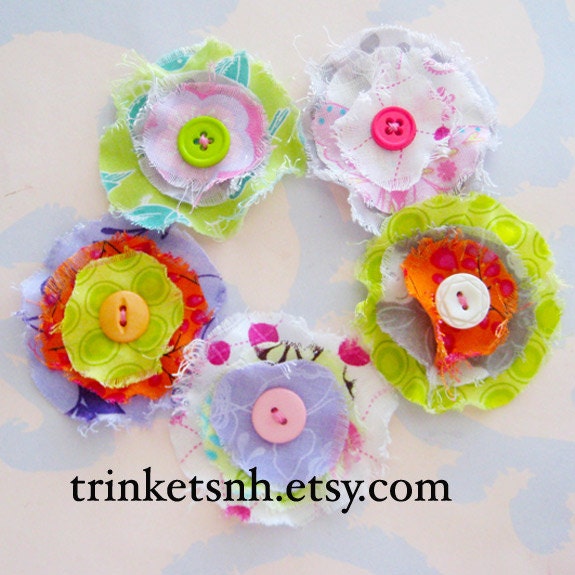 Frayed Fabric Flower Embellishments