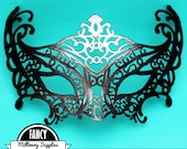 Black / Silver - Two-Tone - Filigree Mask - Masquerade Mask-  Costume Mask - Party Mask - Venetian Mask - Vampire Ball Mask - Prom - Bridal