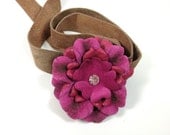 Leather Wrap Cuff in Pinks