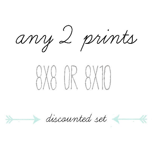 DISCOUNTED SET, Your Choice of Any Two Photographs 8x8 or 8x10 , Set of 2 Prints, Fine Art Photography, Home Decor