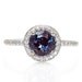 Platinum Alexandrite Ring Diamond Halo Setting Alexandrite Engagement Ring Custom Bridal Jewelry