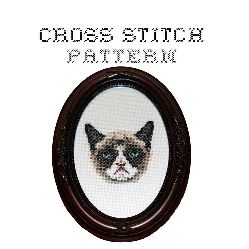 DIY - Grumpy Cat - .pdf Original Cross Stitch Pattern - Instant Download