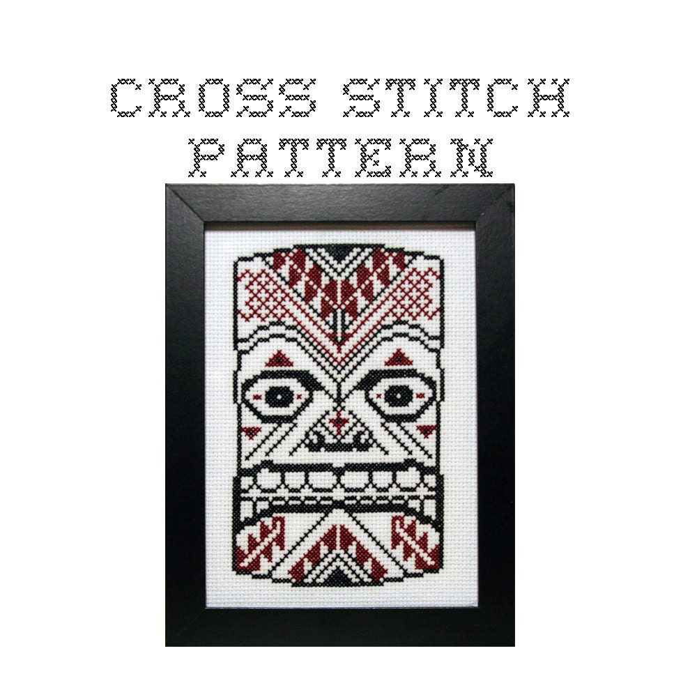 DIY Ceremonial Mask (version 2) - .pdf Original Cross Stitch Pattern - Instant Download