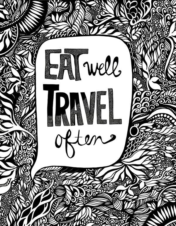 EAT WELL Travel Often Art Print-11x14