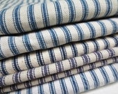 Tick Tick Boom... Antique Blue Ticking Stripe Fabric Yardage