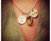 Personalized Name Necklace, Silver Charm Necklace, Mommy Necklace, Initial Jewelry