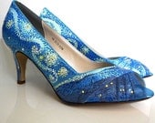 Wedding Shoes Starry Night Swarovski painting famous best seller peep toes