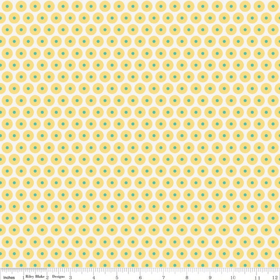 So Happy Together quilt or craft fabric by Riley Blake Designs- Happy Dot in Yellow- Fat Quarter