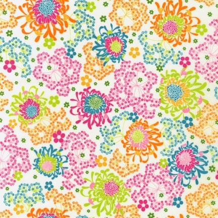 London Calling VOILE quilt or craft fabric bundle by Robert Kaufman- Dainty Mum in Bright- 1 Yard or by the Yard