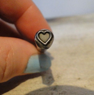 Design Stamp - HEART - 1/4 inch (6mm)  - includes How to Stamp Metal tutorial