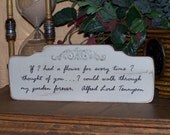 Home Decor Sign, Wall Hanging Plaque, Romantic Verse, Friendship Quote, Tennyson Signage, French Shabby Country Cottage Chic, Color Choice
