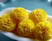 Button Mums Tissue Paper Flowers  Light Yellow Wedding, Bridal Shower, Baby Shower Decor