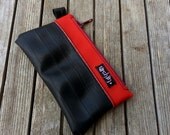 Change purse made from reclaimed bicycle inner tubes.