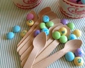 48 Mini wooden ice cream spoons