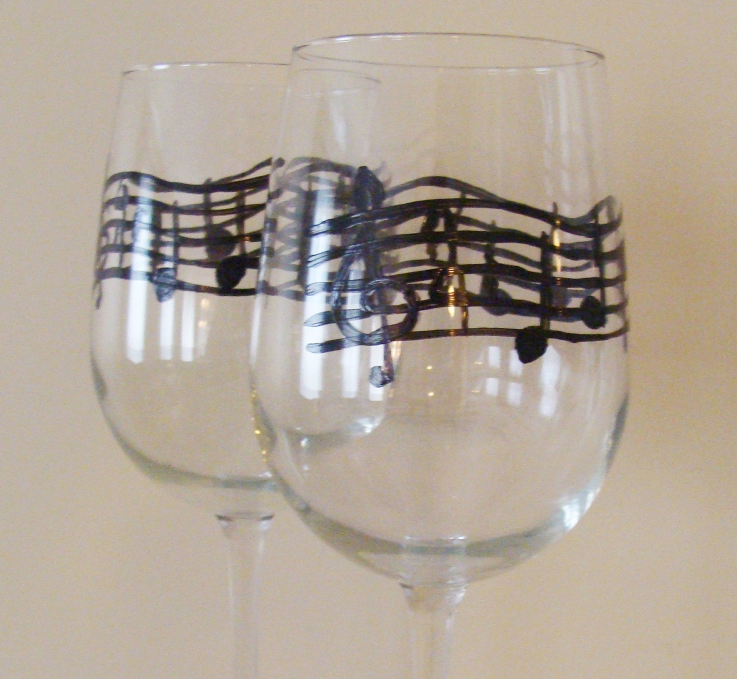 Wedding Song Wine Glasses Hand Painted- Your Song Choice